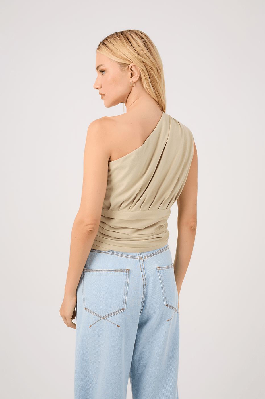 Green One-Shoulder Blouse_6