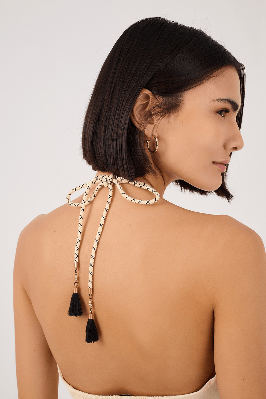 Beige and Black Bicolor Blouse_7