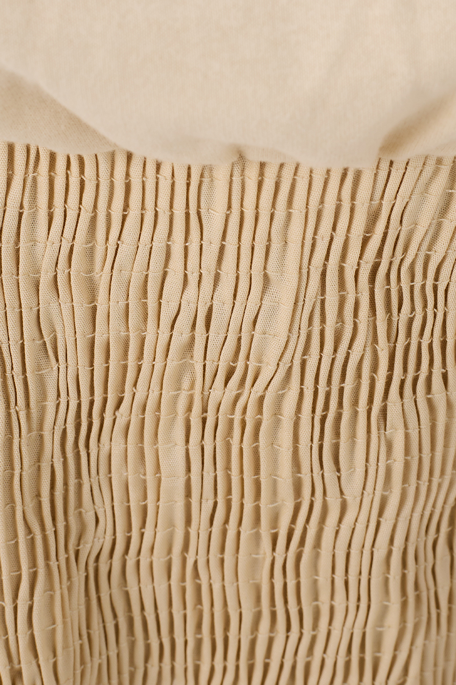 Off White Waist Smocked T-Shirt_6