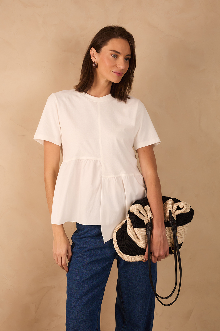 Off-White Asymmetric Ruffle T-Shirt