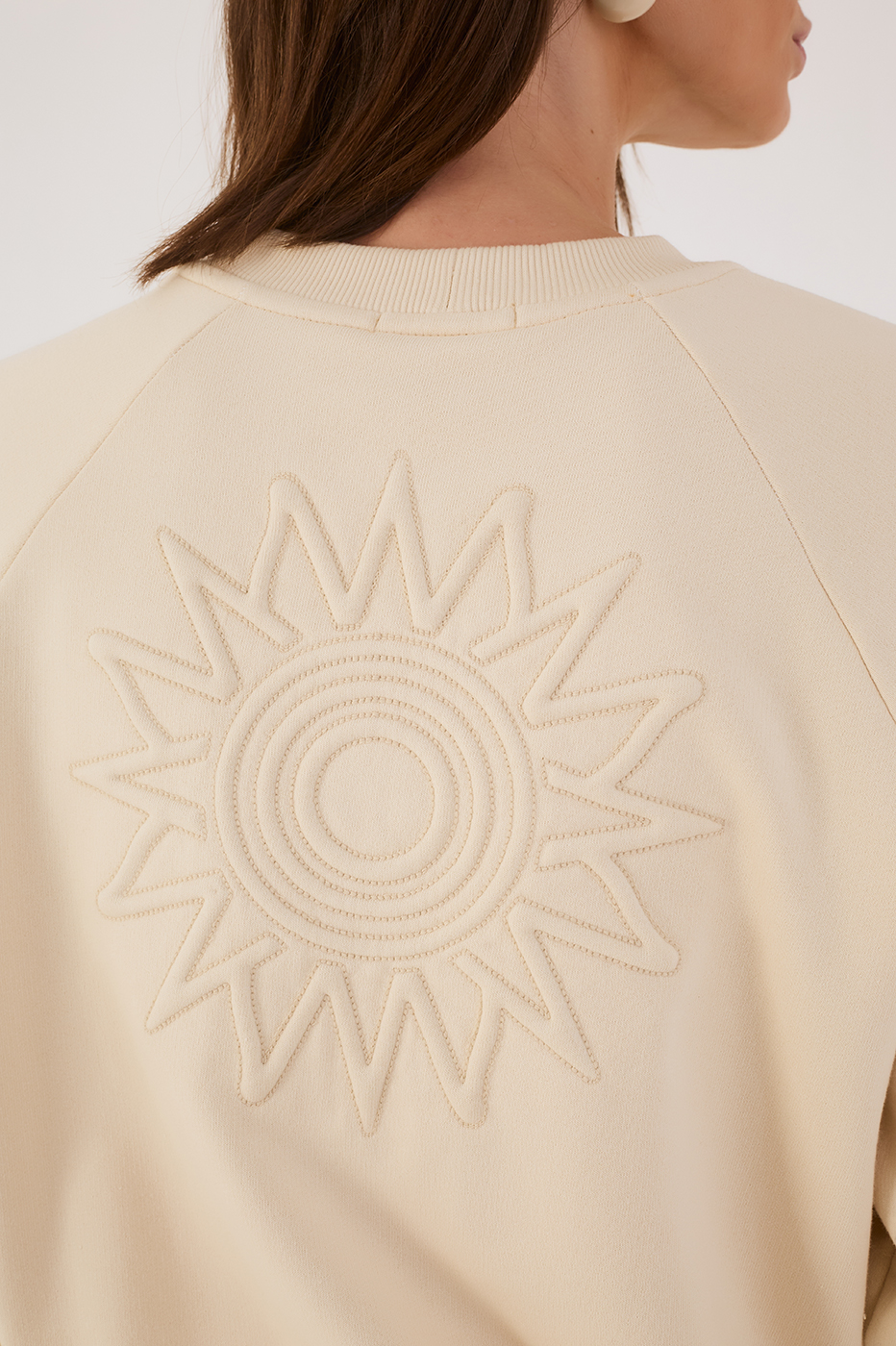 Off-White Embroidered Sun Crew Neck Sweatshirt