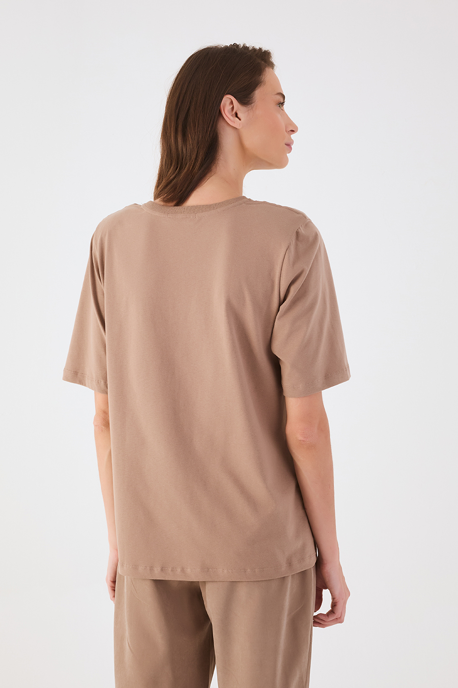 Grey Mirante Crew Neck Short Sleeve Padded Shoulders T-Shirt_5