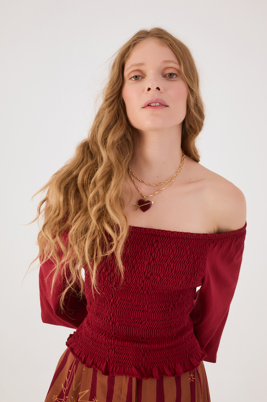 Smocked Sleeve Knit Blouse_4