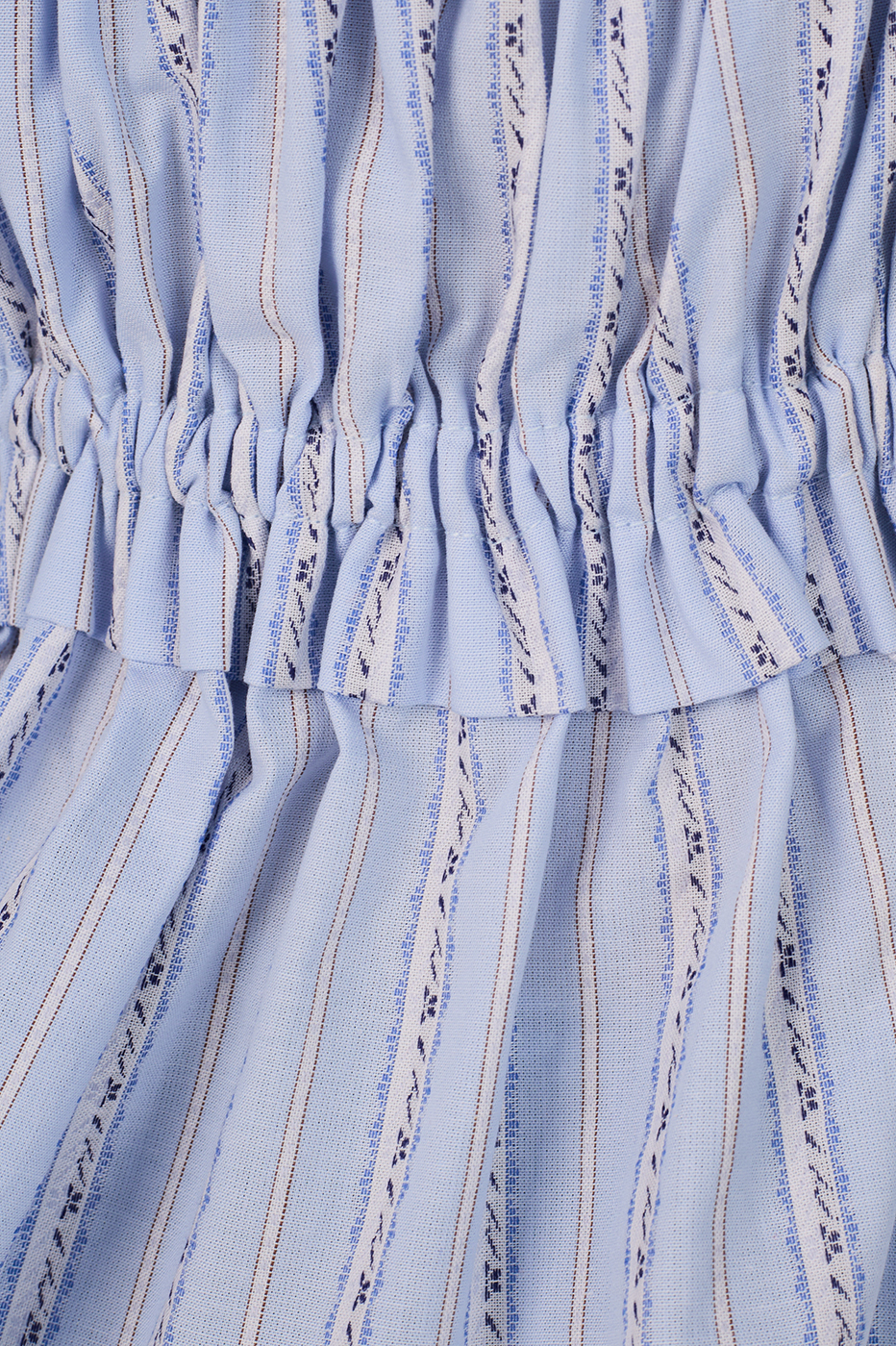 Blue Ruffled Buttoned Puff Sleeve Blouse_6