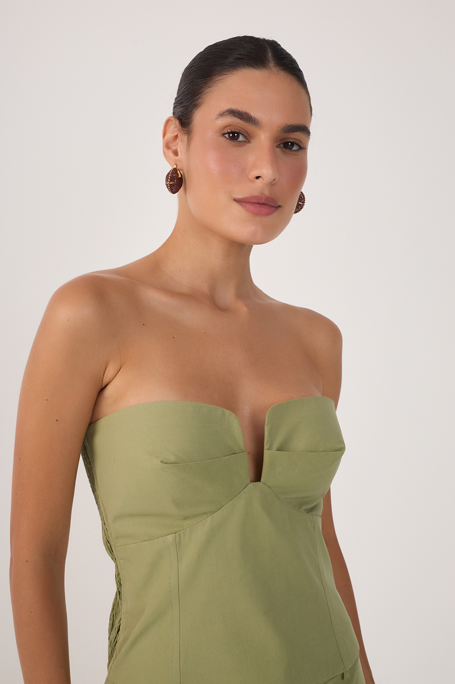 Green Cotton Front Neckline Top_3