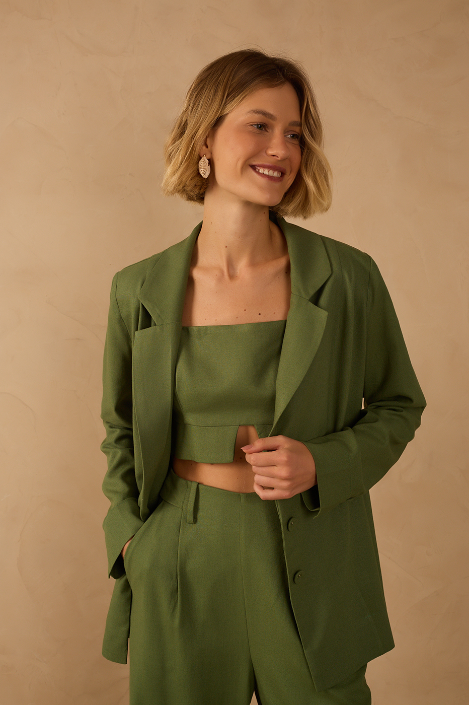 Green Cut-Out Adjustable Straps Top