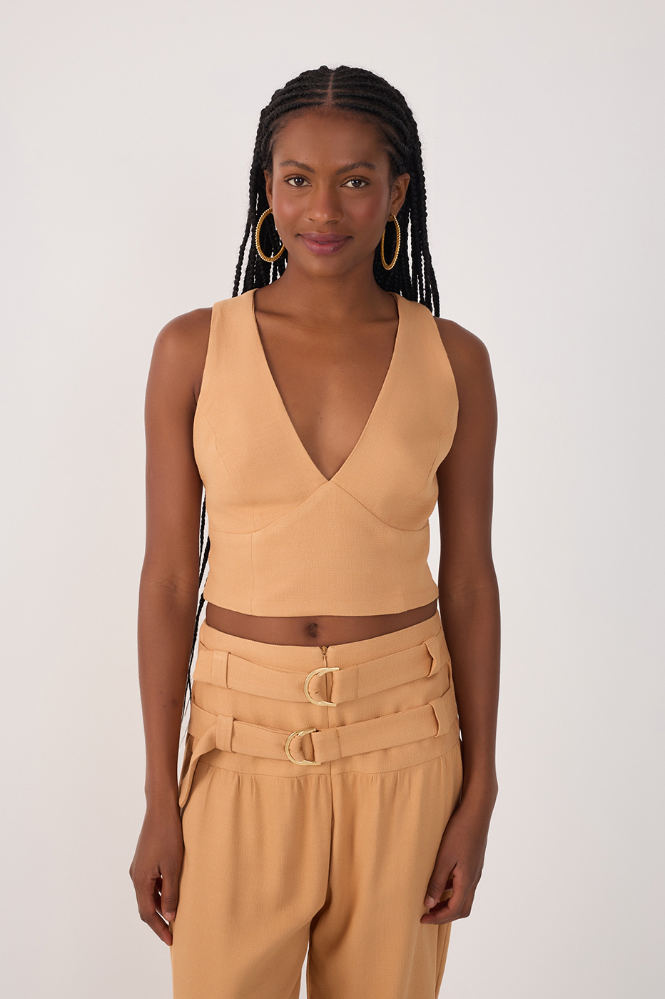 Beige Straight-cut Back Top_2