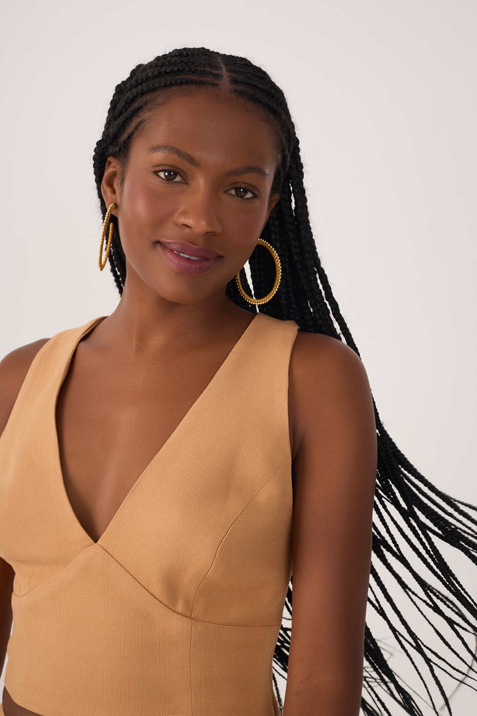 Beige Straight-cut Back Top_4