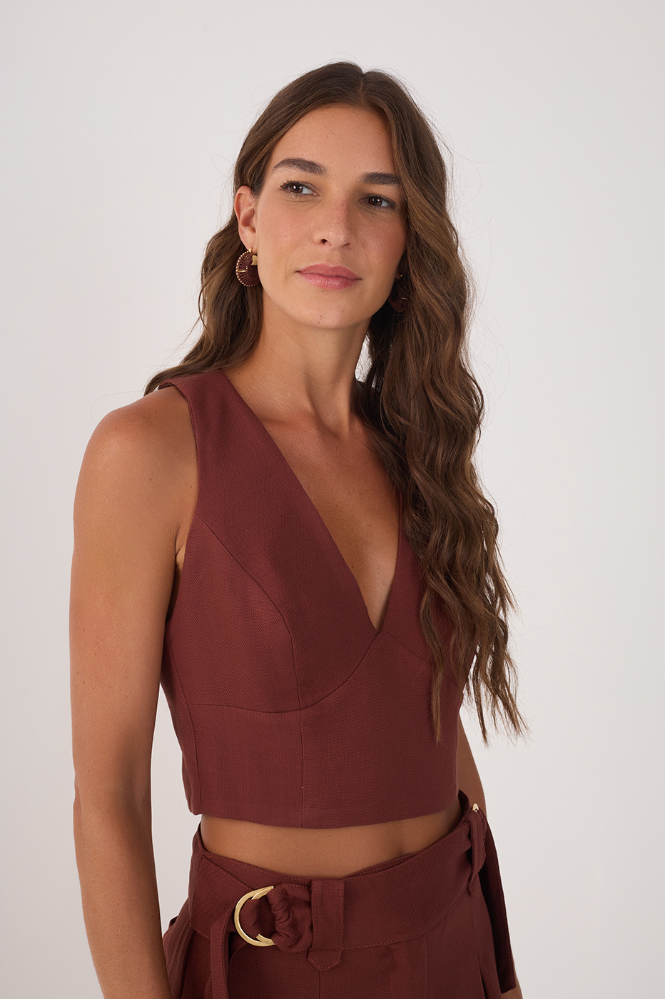 Brown Straight-cut Back Top_3