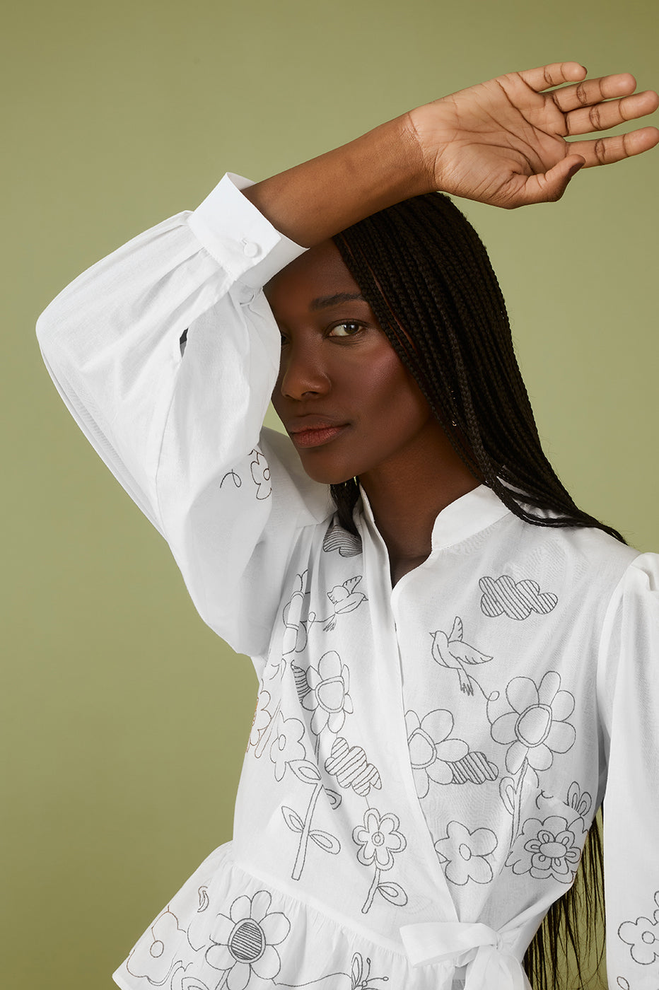 Garden Print Wrap Blouse