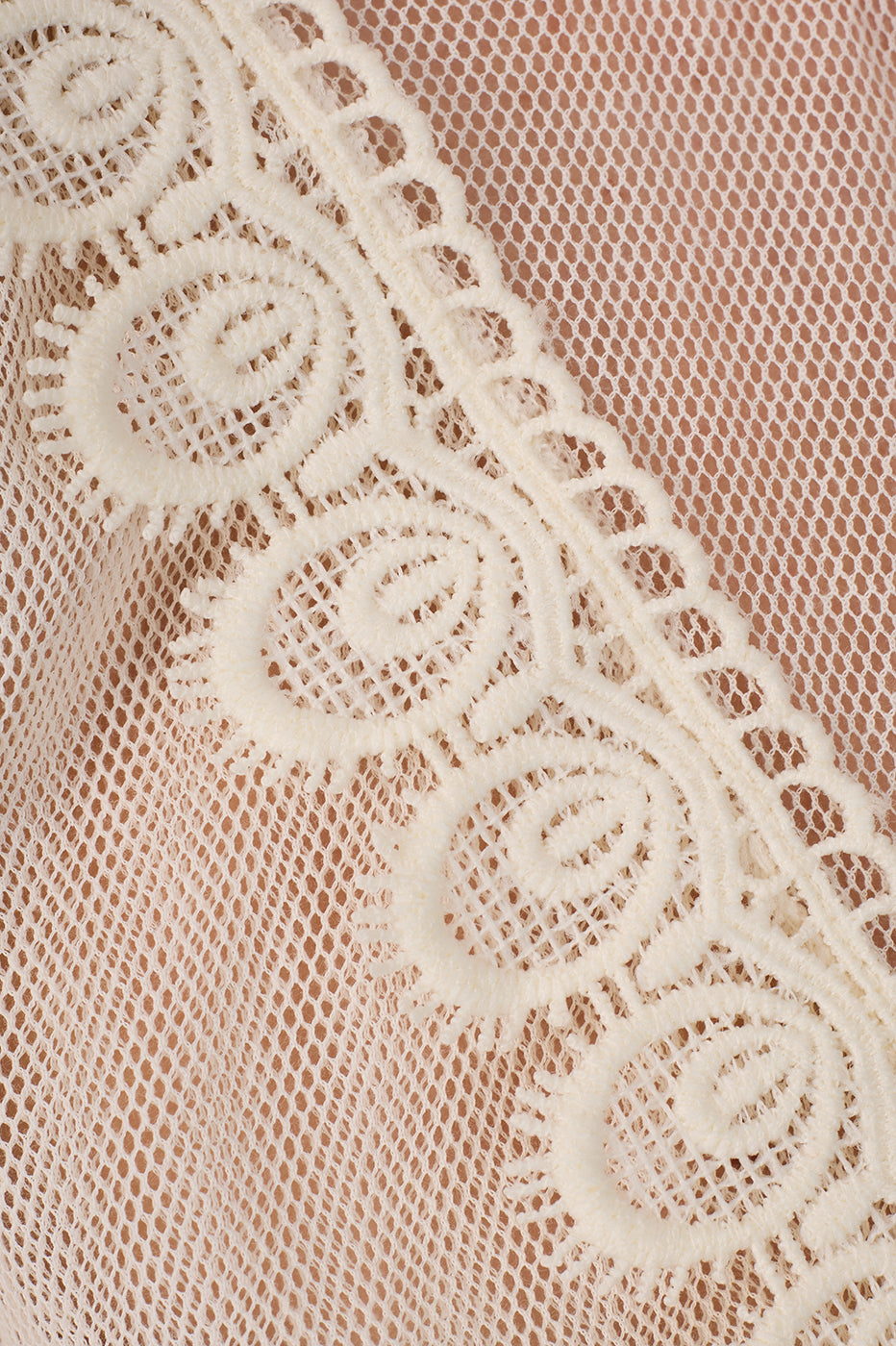 Off-White Crew Neck Lace Tulle Blouse_6