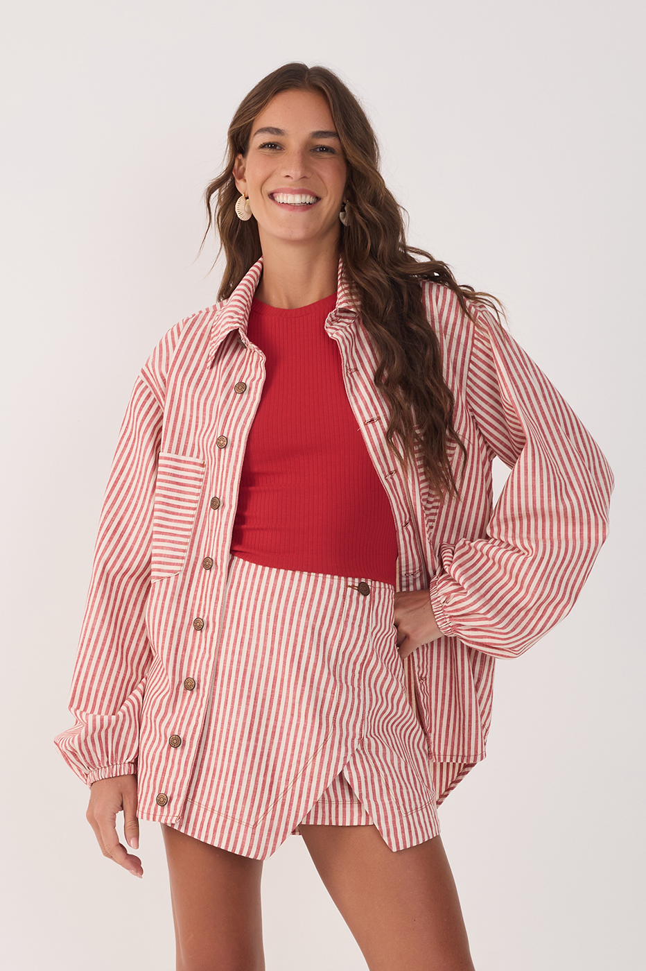 Red Crew Neck Sleeveless Ribbed Tank Top_2