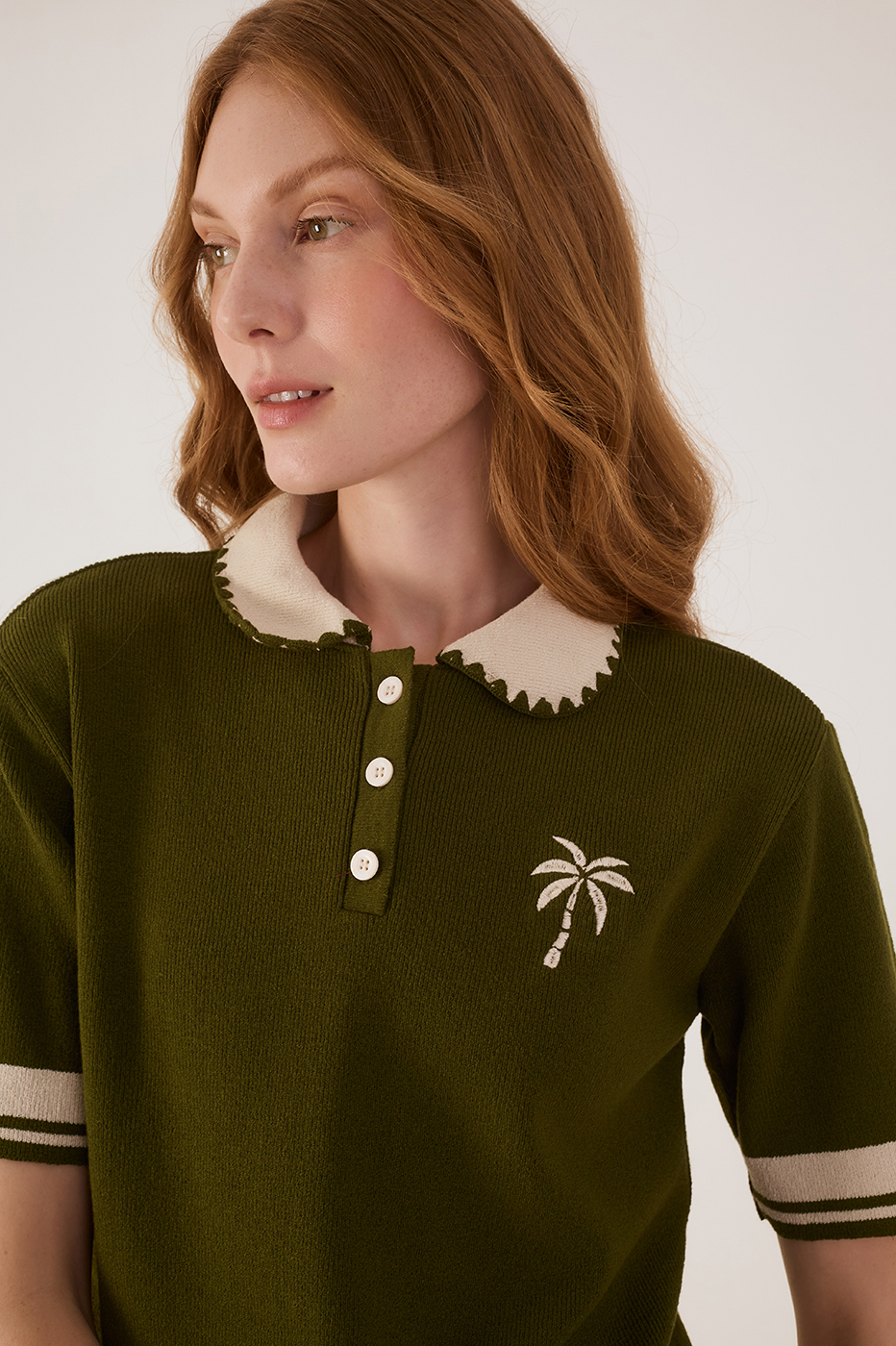 Embroiedred Knit Blouse