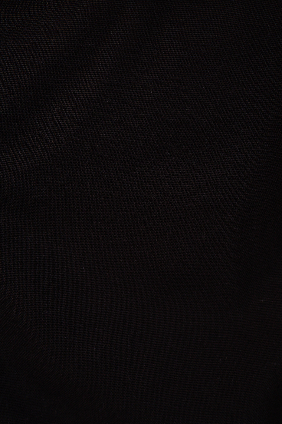Black Square Neck Knot Ties Linen Blouse_6