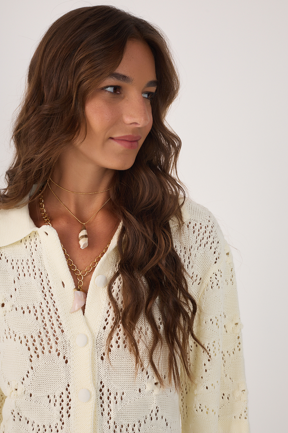 Beige Buttoned Short Sleeve Tricot Shirt