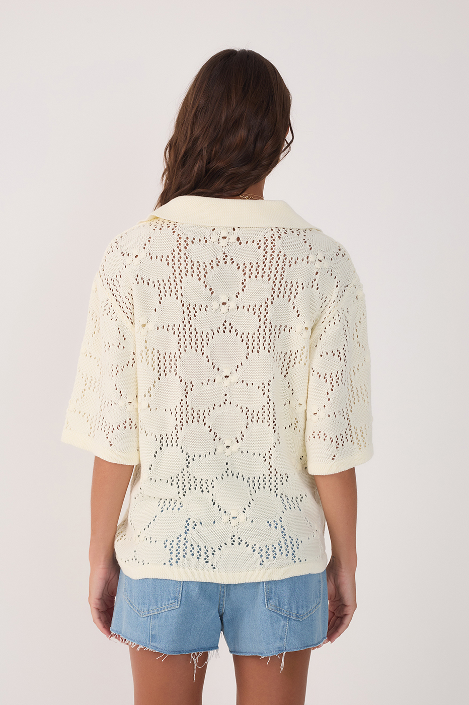 Beige Buttoned Short Sleeve Tricot Shirt