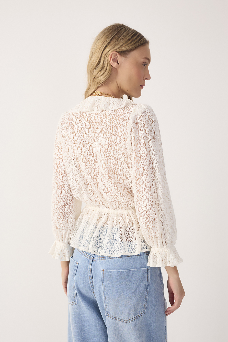 Off-White Drawstring Lace Tulle Tunic_5