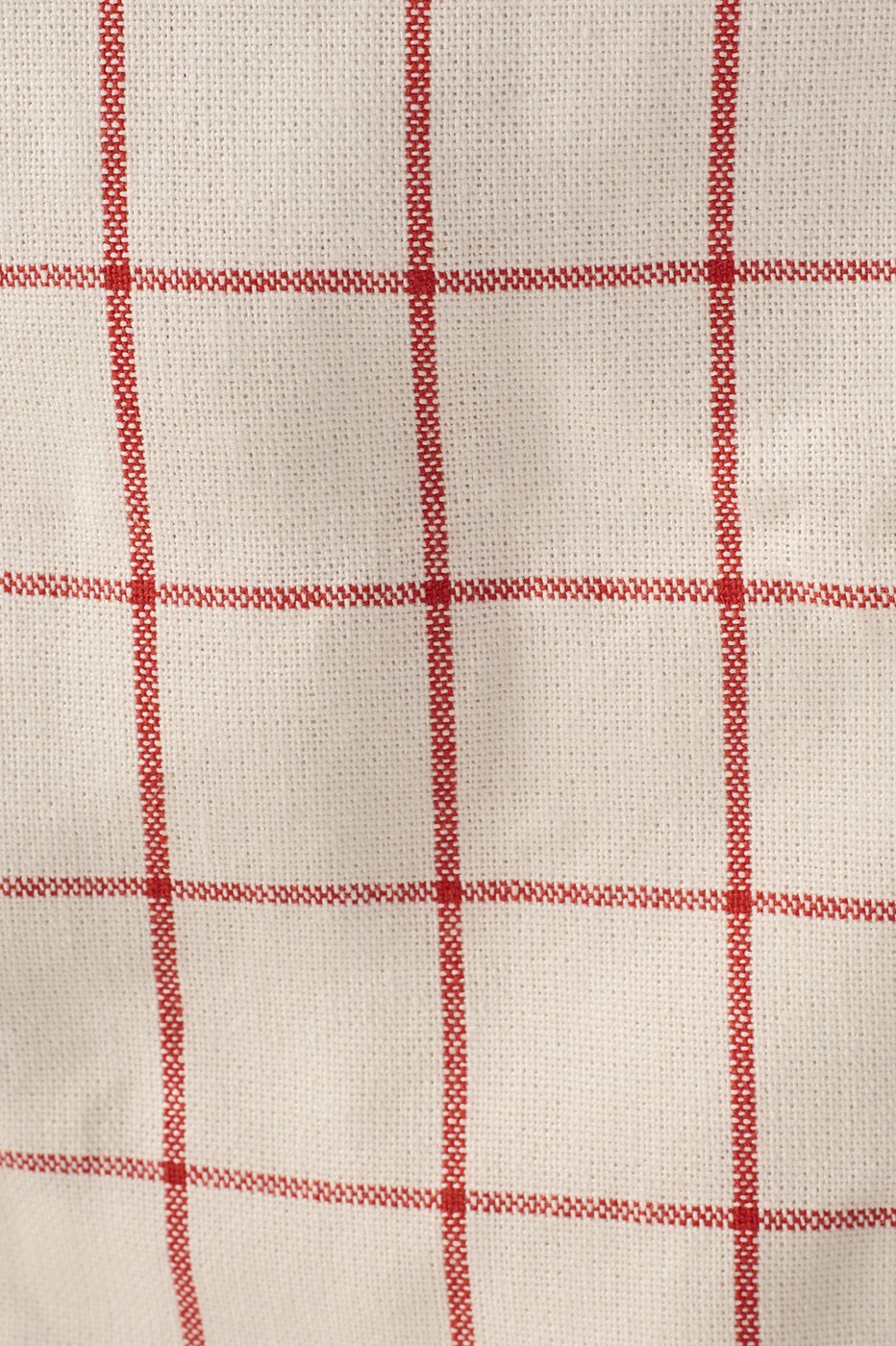 Off-White Plaid Buttoned Linen Blouse