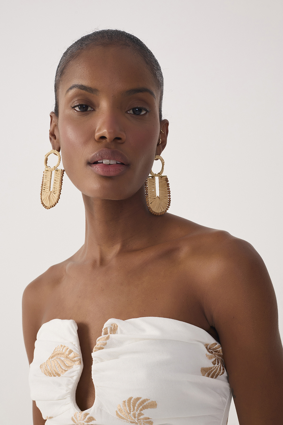 Embroidered Shell Lurex Linen Blouse_4
