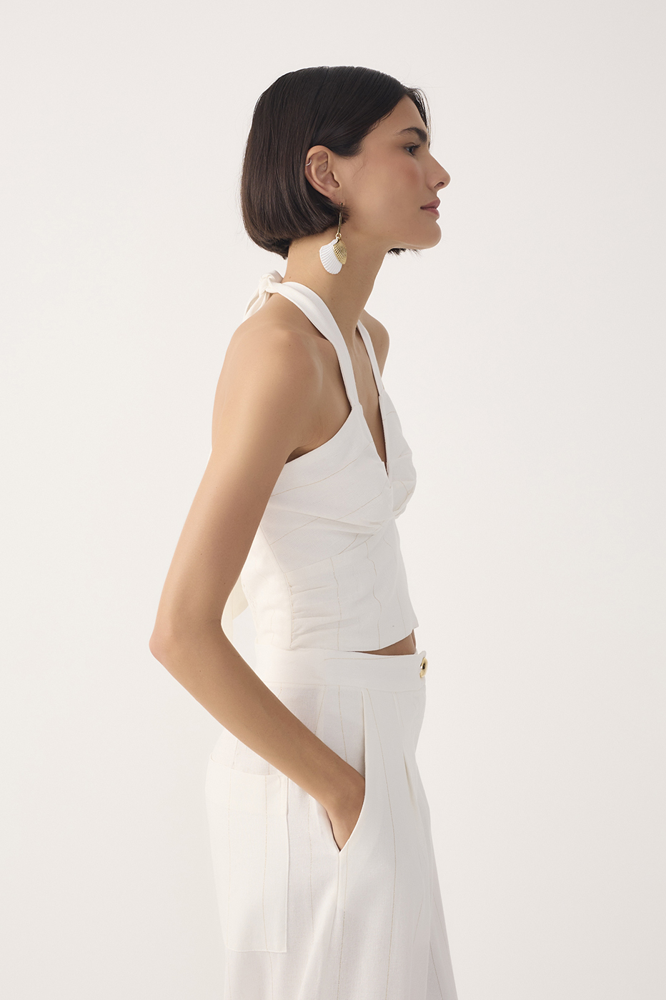 Off-White Striped Lurex Linen Blouse_3