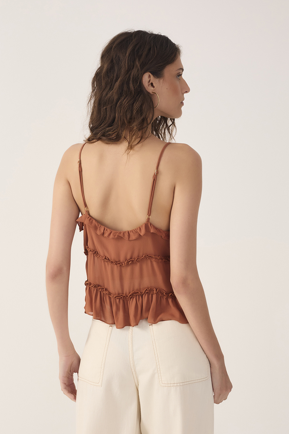 Crepe  Ruffled Hem Blouse_6