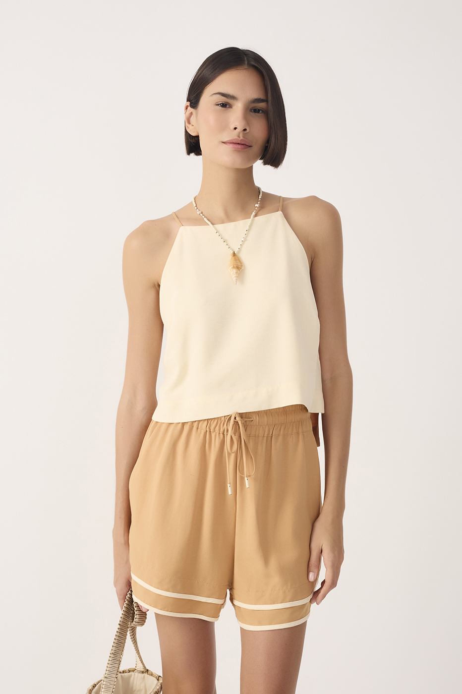 Bicolor Square-Cut Blouse