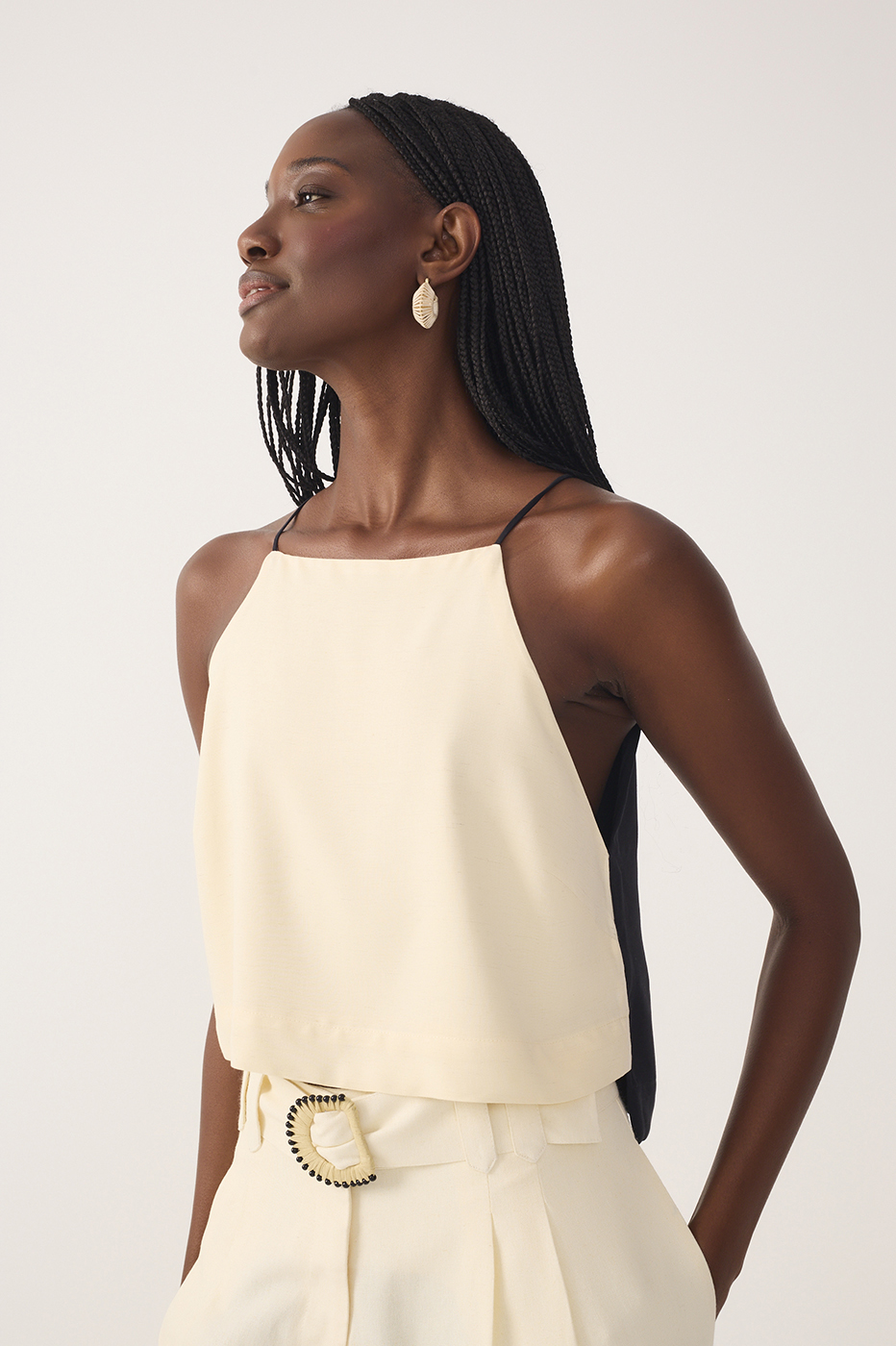 Bicolor Square-Cut Blouse