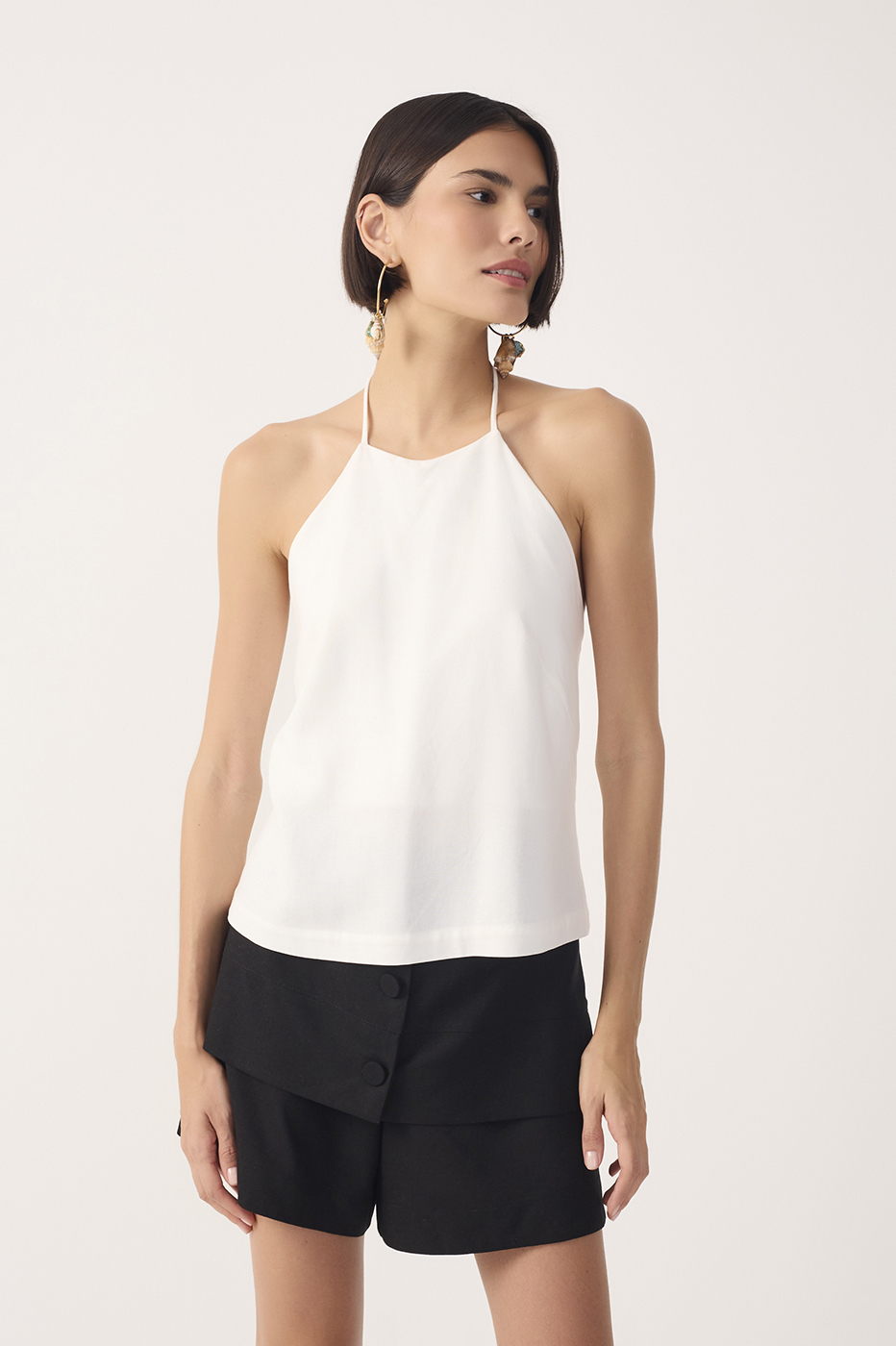 Linen Back Bias Detail Blouse_2