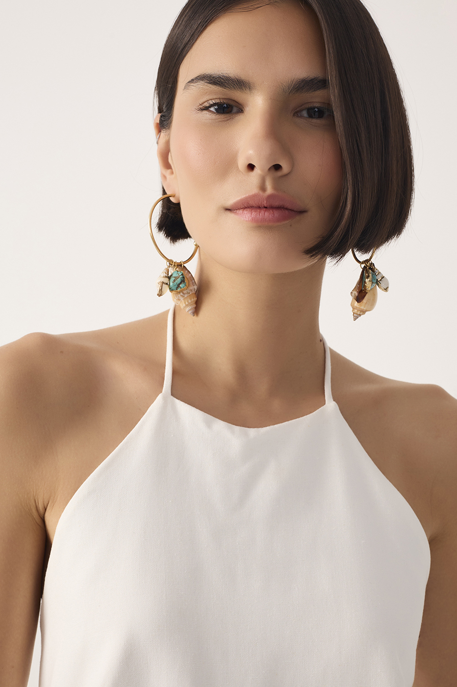 Linen Back Bias Detail Blouse