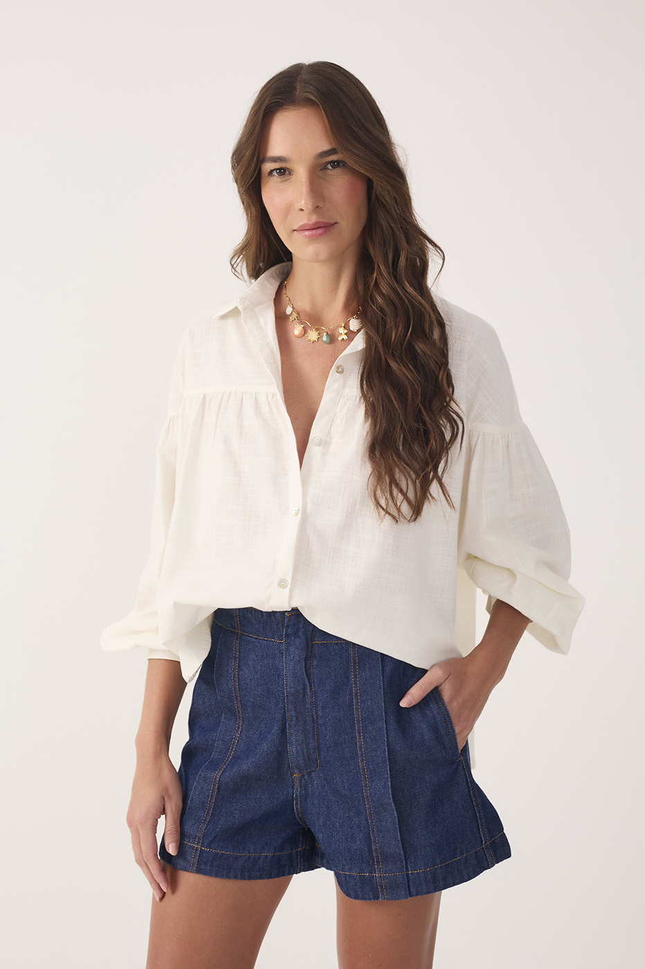 Off-White Collared Buttoned Cotton Shirt_2