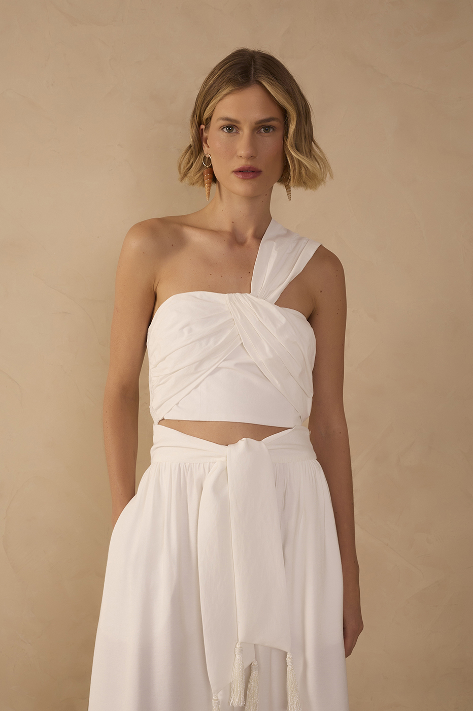 Cotton One-Shoulder Blouse