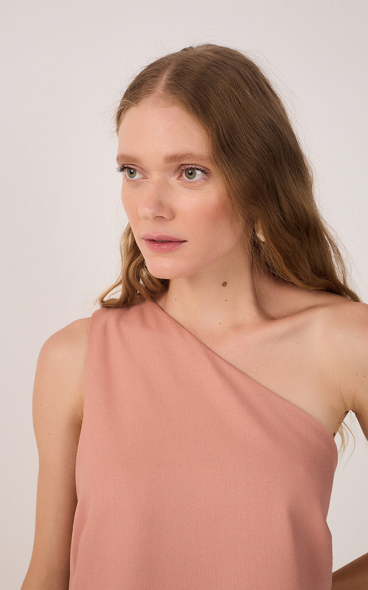 Pink Brisa One-Shoulder Asymmetric Top_3