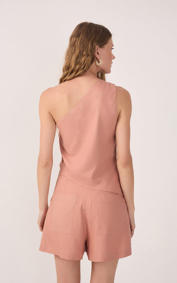Pink Brisa One-Shoulder Asymmetric Top_4