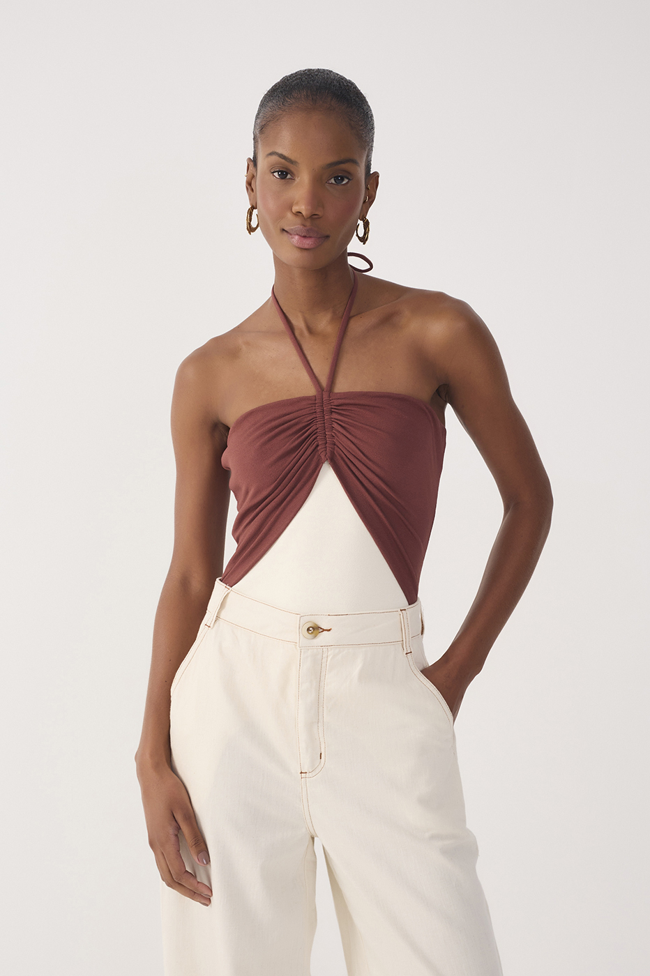 Bicolor Crepe Knit Bodysuit_2