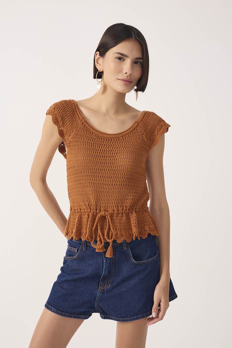 Knit Tie Detail Blouse_2