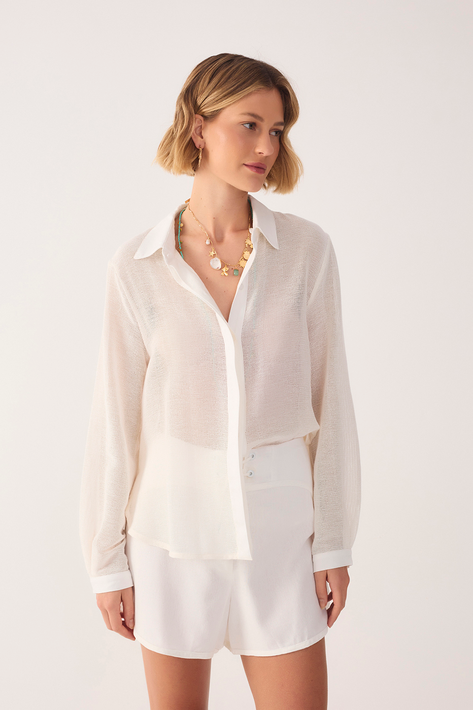 Detailed Linen Shirt with Canvas_2