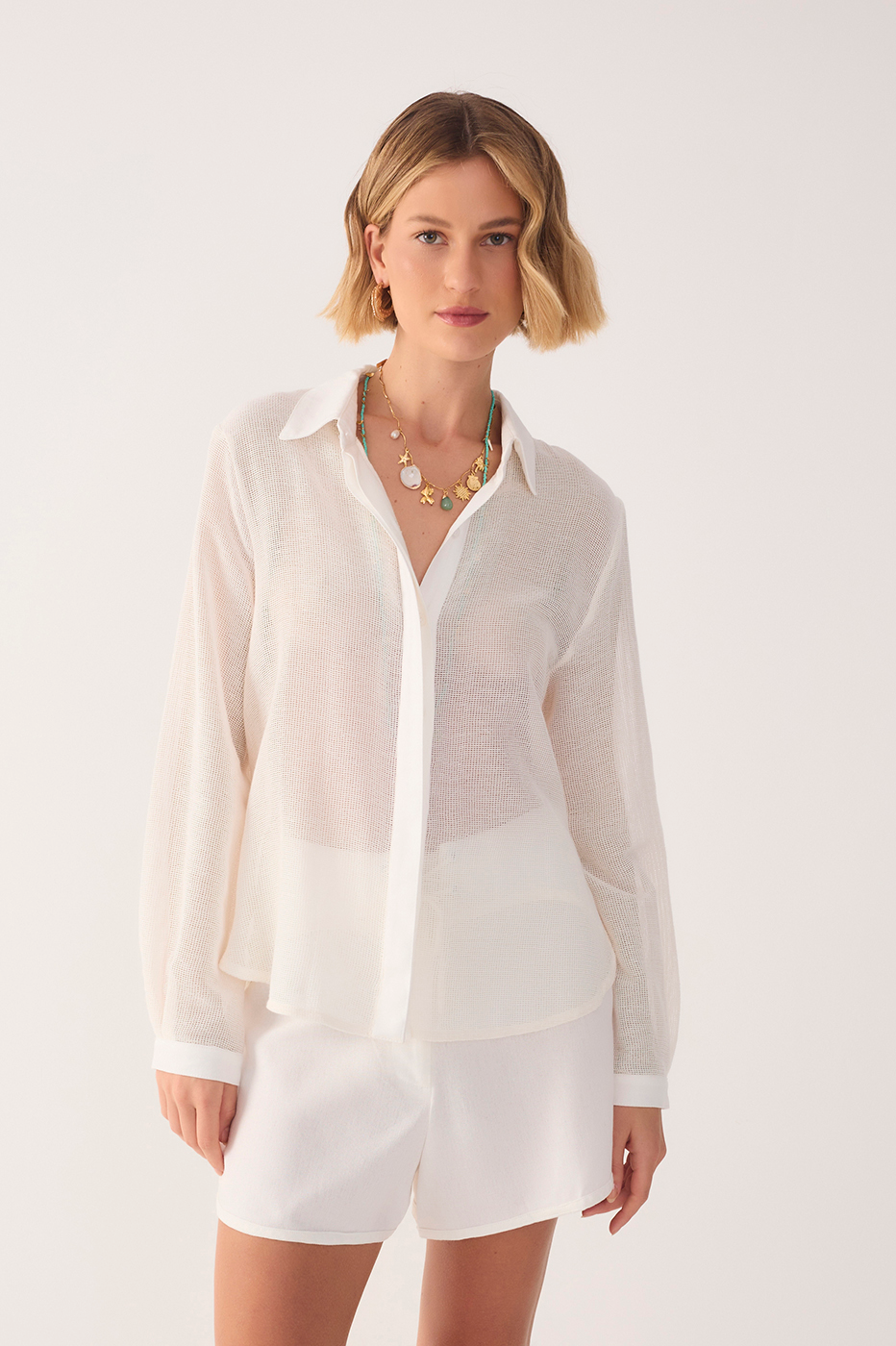 Detailed Linen Shirt with Canvas_5