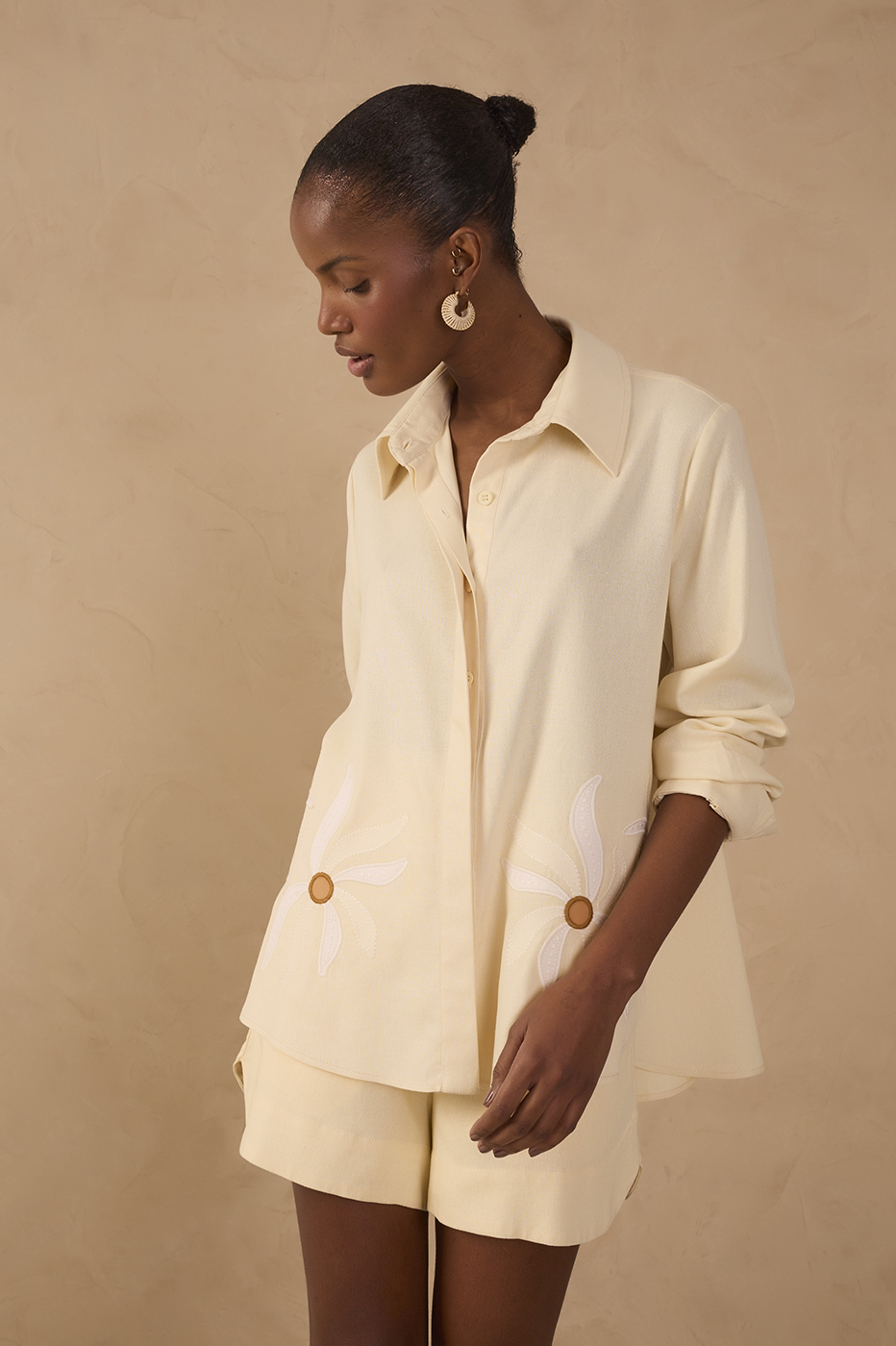 Linen Solar Dance Embroidery Shirt_1