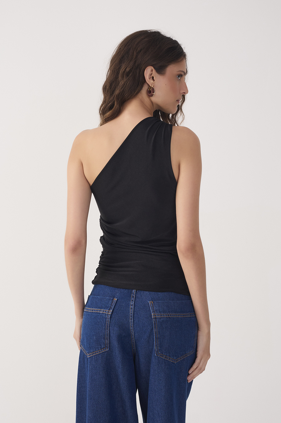 Ruched One-Shoulder Jersey Blouse_5