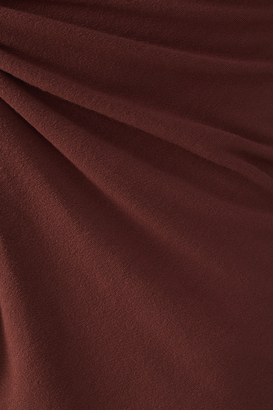 Brown Twisted Front Crepe Blouse_7