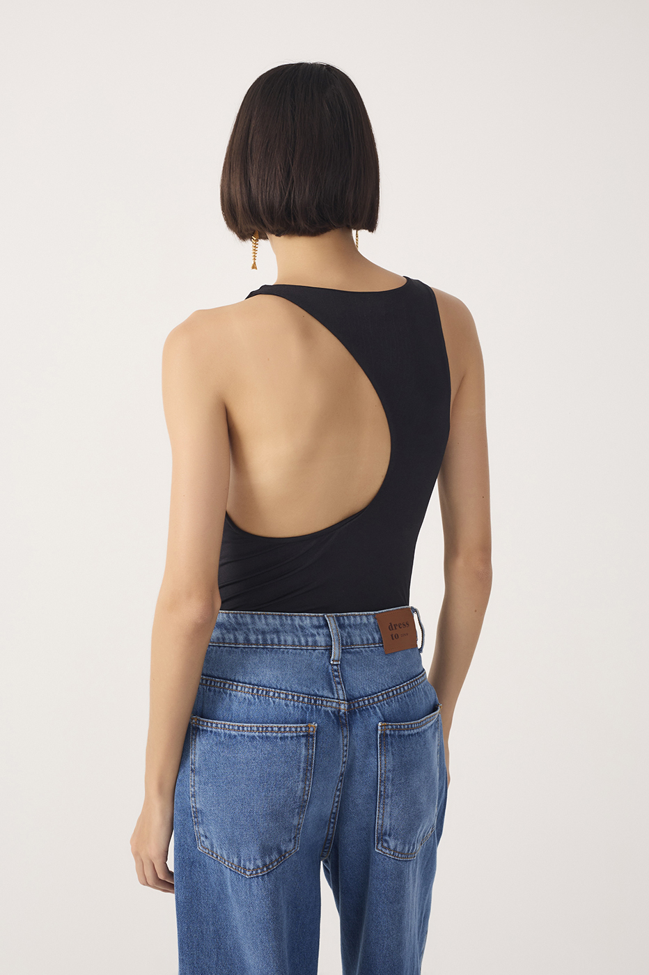 Black Open Back Cut-Out Bodysuit_7