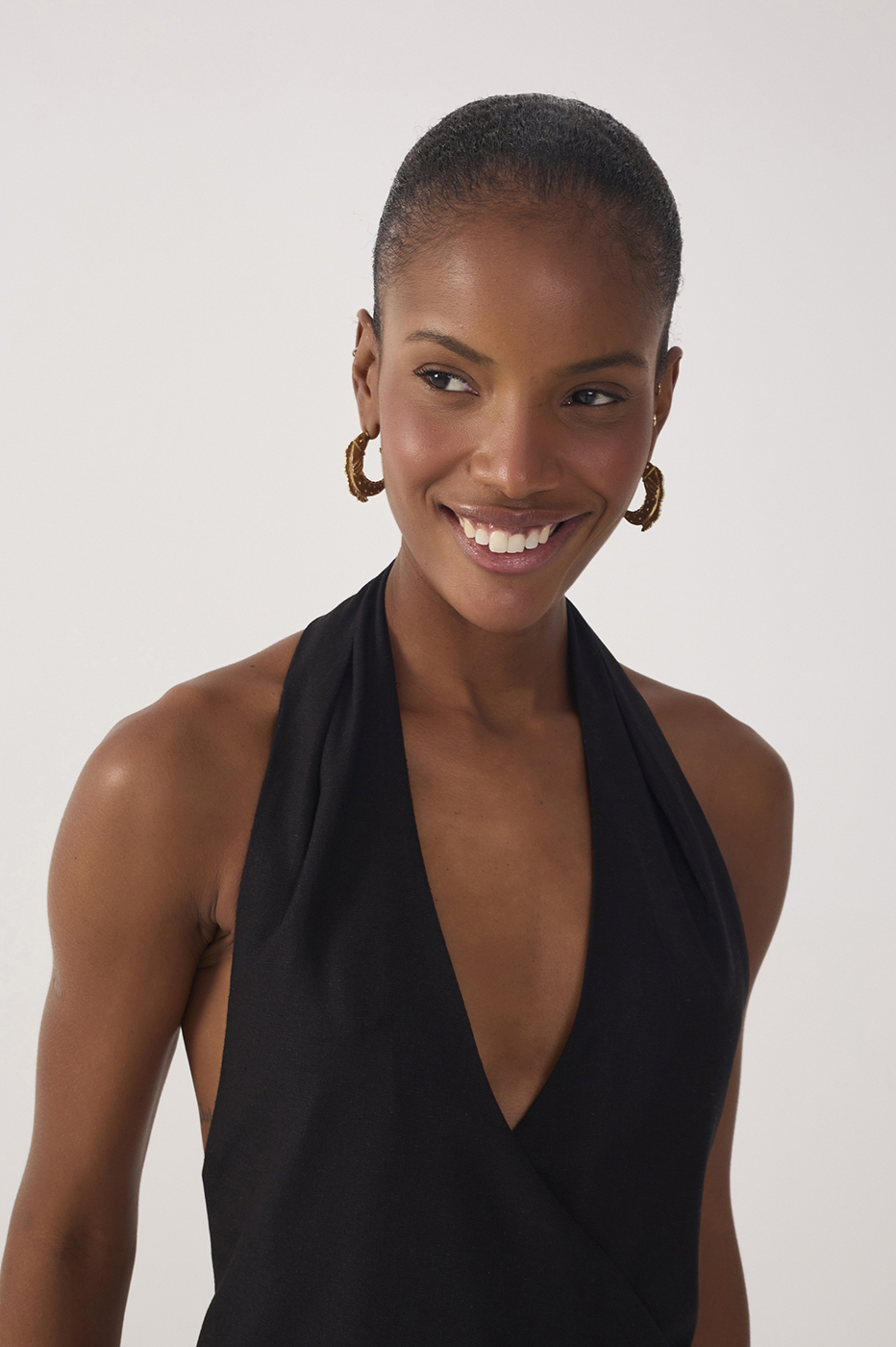 Halter Neck Linen Blouse_4