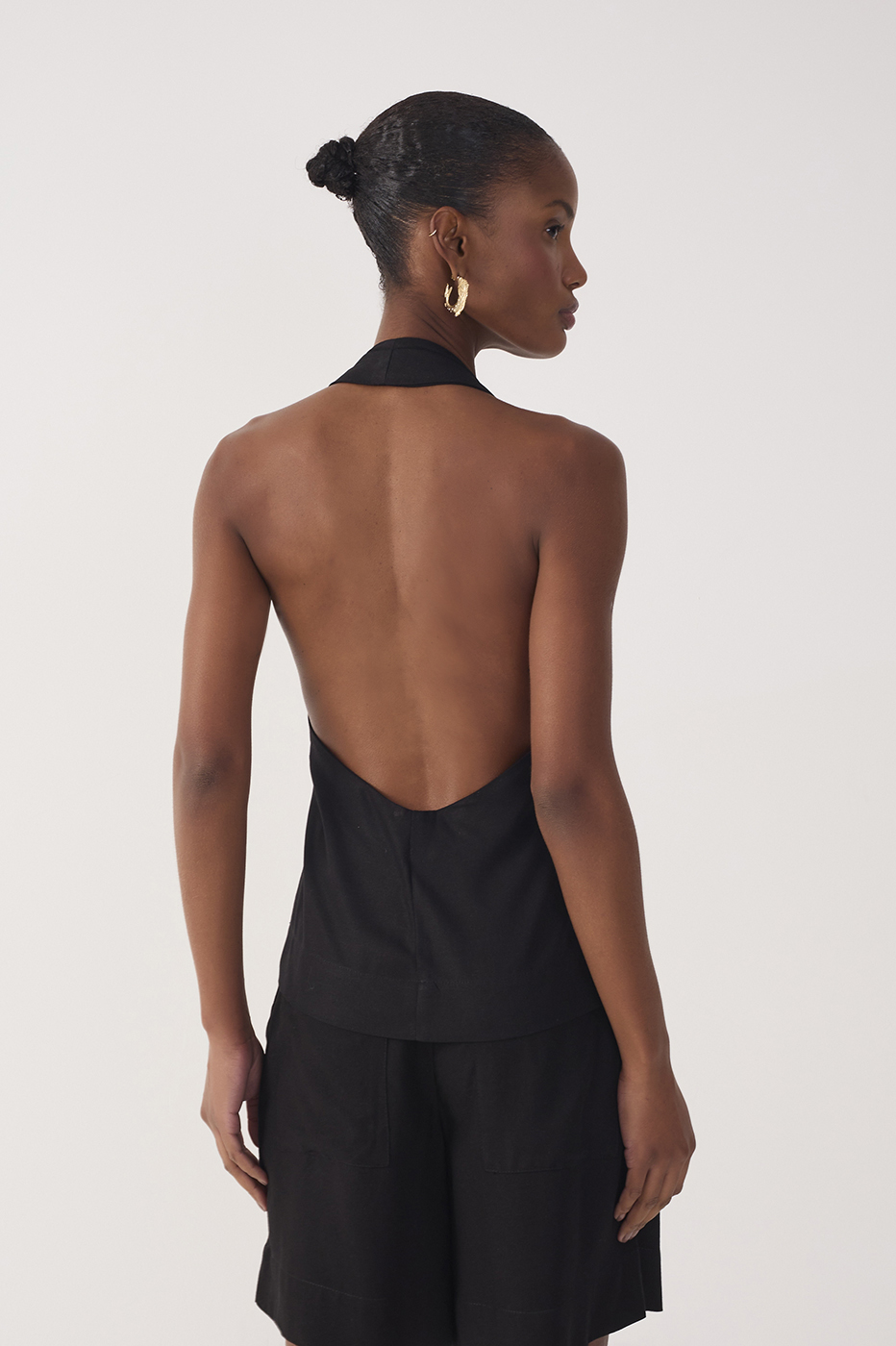 Halter Neck Linen Blouse_6