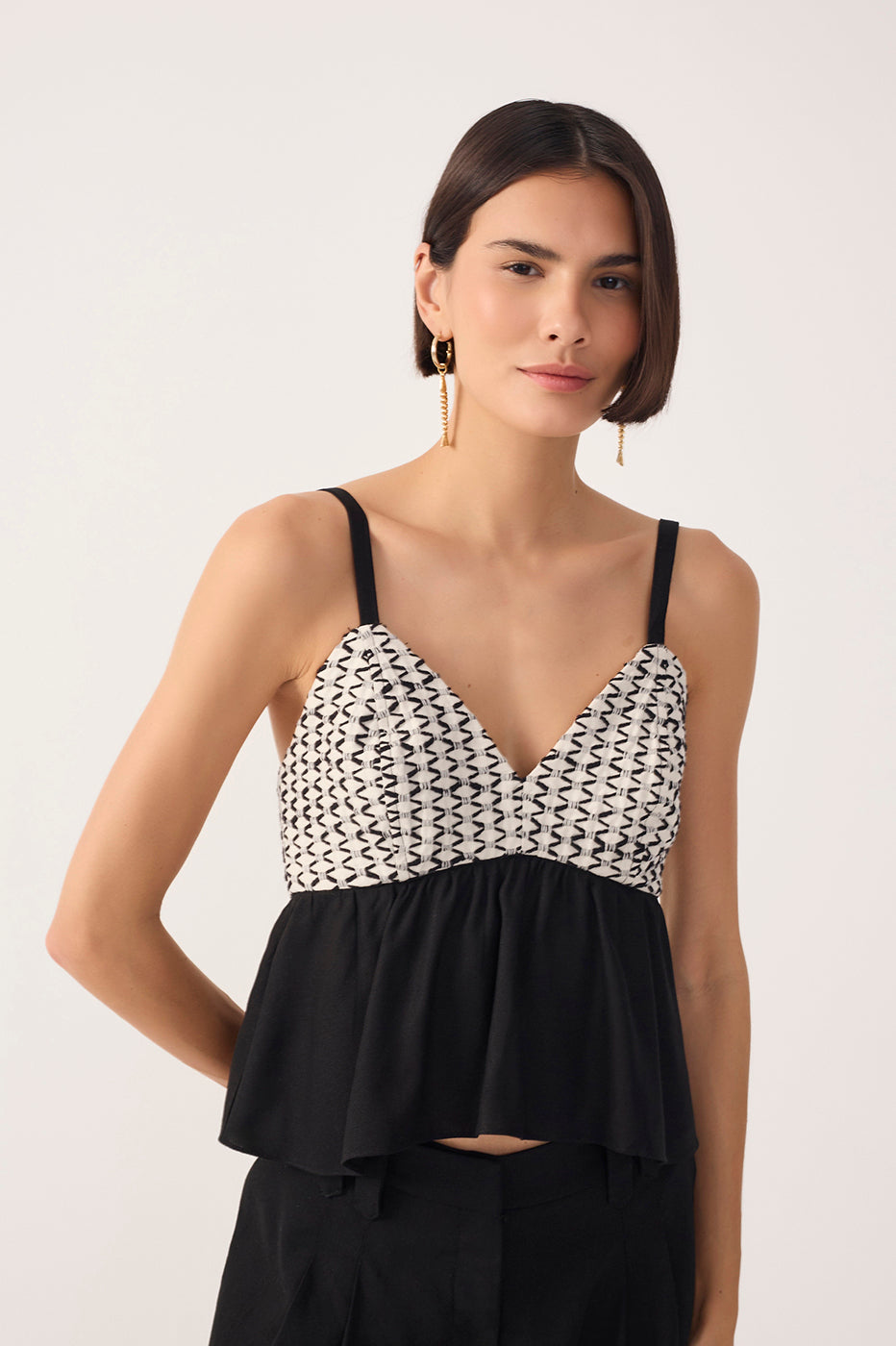 Linen Net Bust Blouse_2