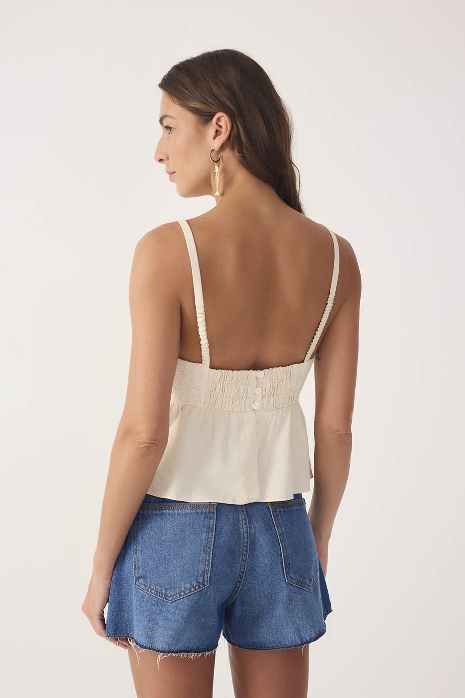 Linen Net Bust Blouse_5