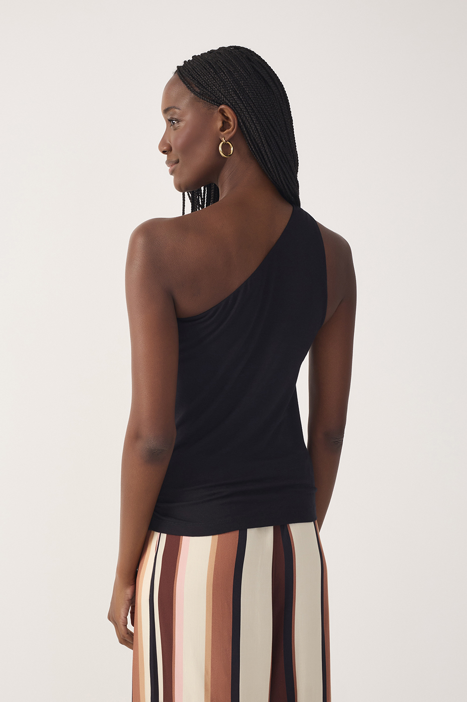 Black One-Shoulder Sleeveless Top_6