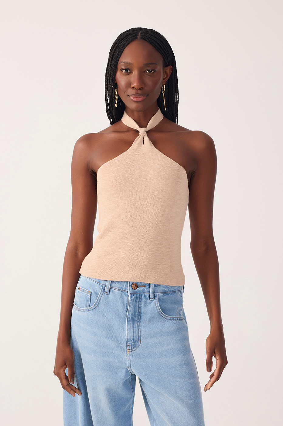 Knot Detail Knit Blouse_2