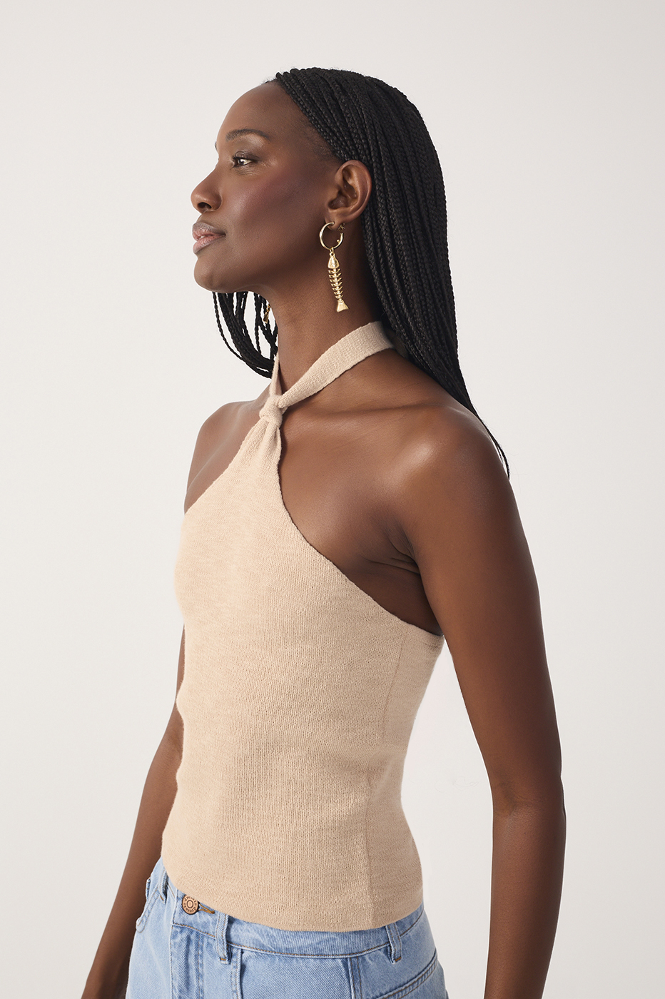 Knot Detail Knit Blouse