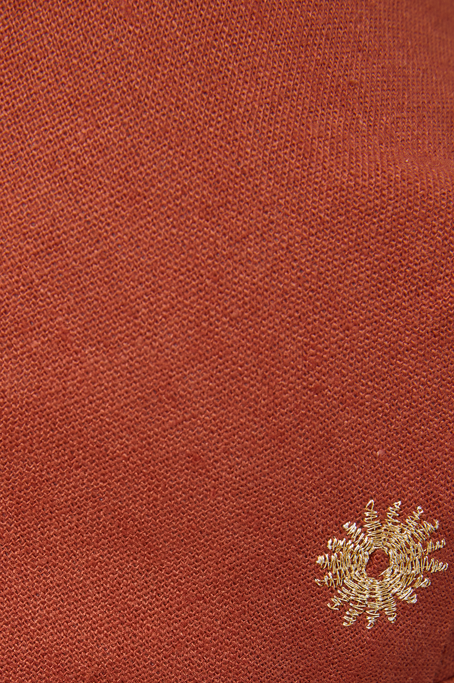 Brown Lurex Embroidered Sun Linen Top_6