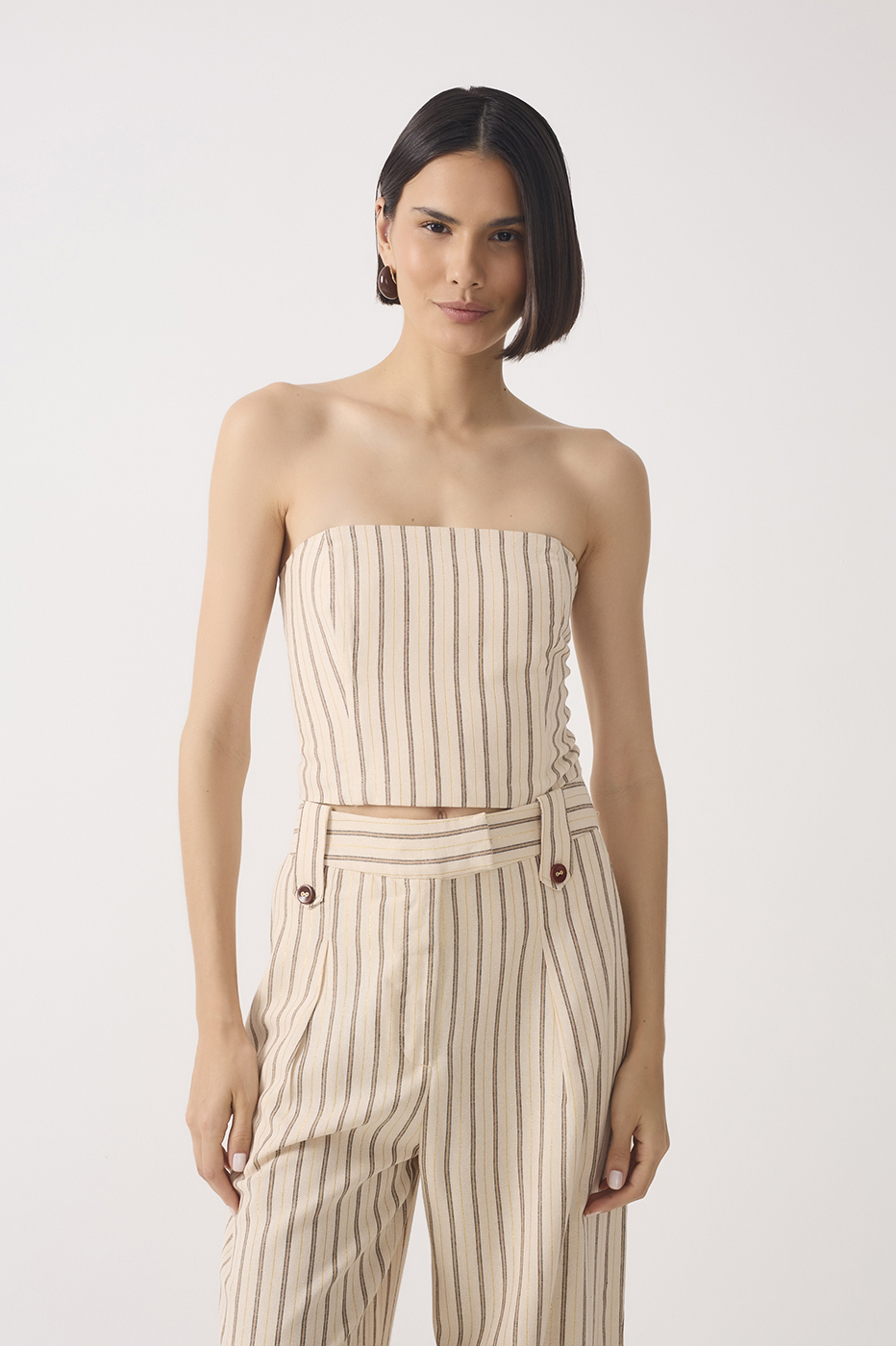 Lurex Stripes Smocked Strapless Top_2